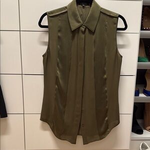 Olive Green Sleeveless Women's Top